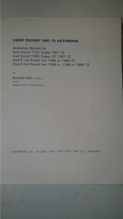 Ford Escort 1967 - 72 Autopress - Image 2