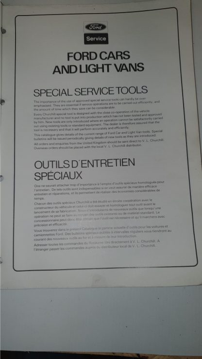VLC2347/11/86 Ford Special tool book - Image 2