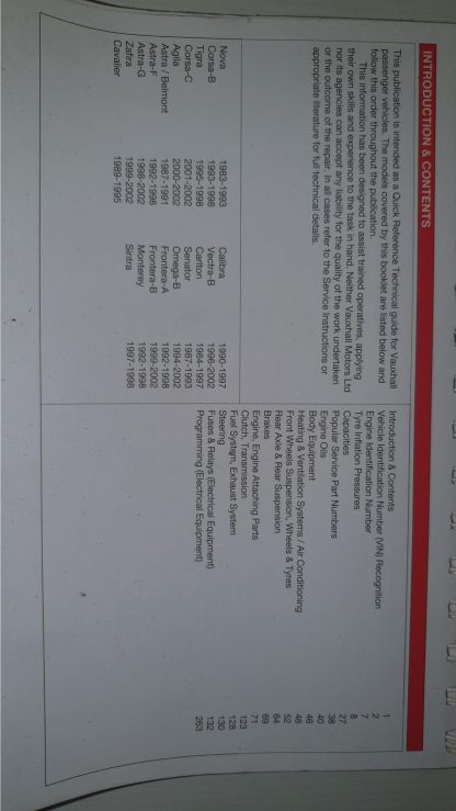 VA0203134 Vauxhall Technical Reference Guide - Image 3