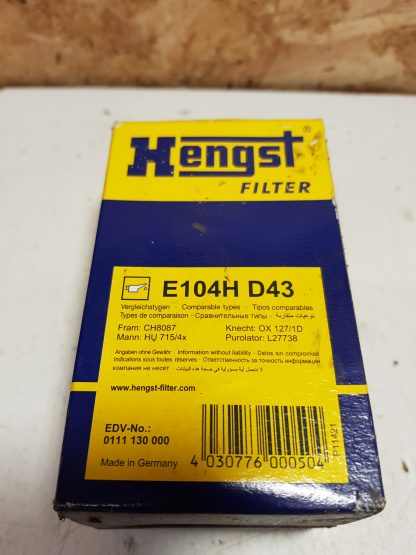 E104h D43 Hengst Oil Filter - Image 4